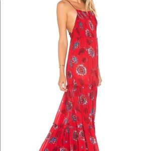 Free people red floral maxi